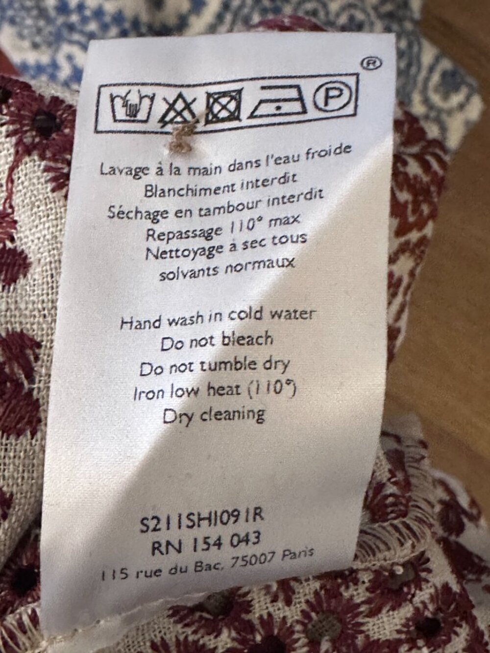 Sézane Lula shirt in Ecru burgundy, size 40 ~ NWOT! - Picture 8 of 10